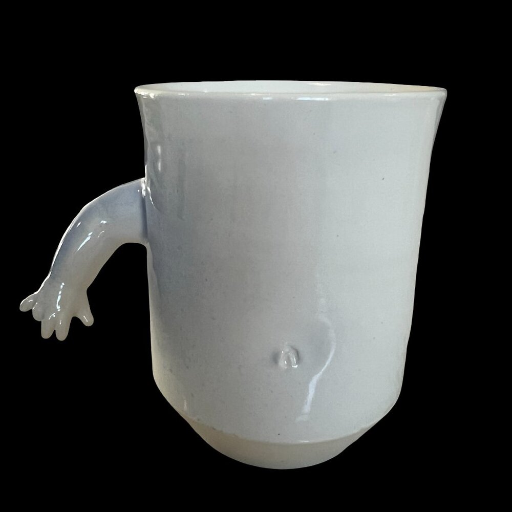 Unique Mug Featuring Baby Arm Handle and Belly Button Detail Artist Signed - Picture 3 of 8